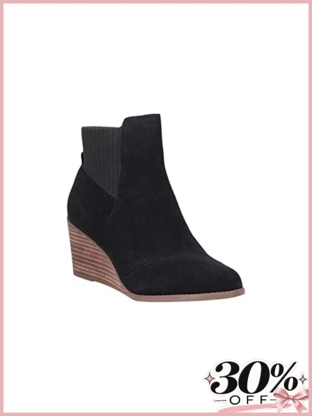 TOMS Sadie Suede Wedge Bootie